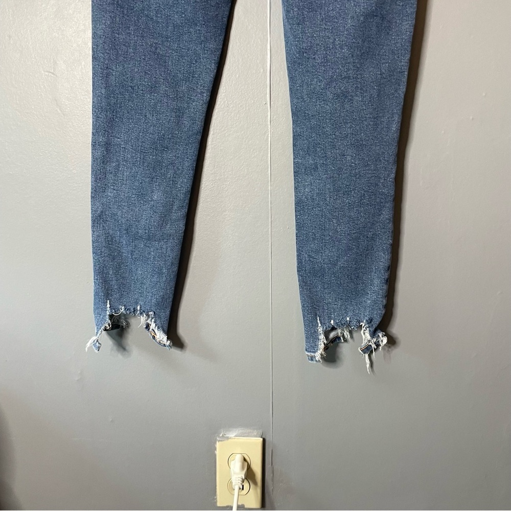 Topshop Jamie Classic Blue Distressed Women skinny Jeans size 30 - Picture 5 of 7